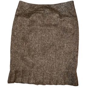 Oscar de la Renta Tweed Brown Pencil Skirt EUC Size 10